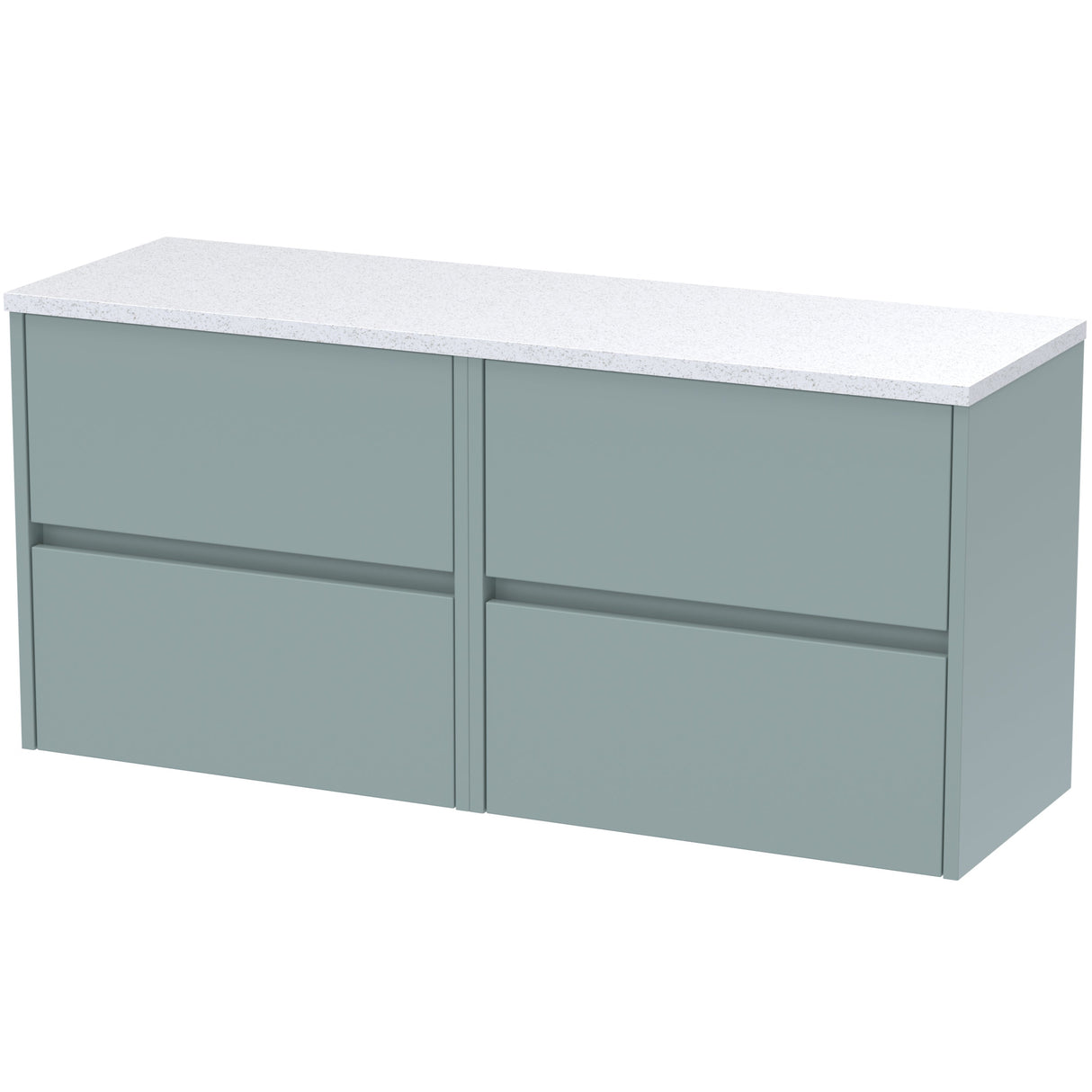 Nuie Havana 1200mm Wall Hung 4 Drawer Countertop Vanity Unit Coastal Grey HAV2304LSW2