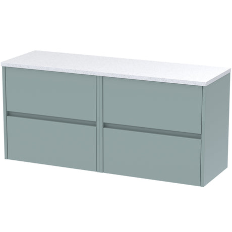Nuie Havana 1200mm Wall Hung 4 Drawer Countertop Vanity Unit Coastal Grey HAV2304LSW2