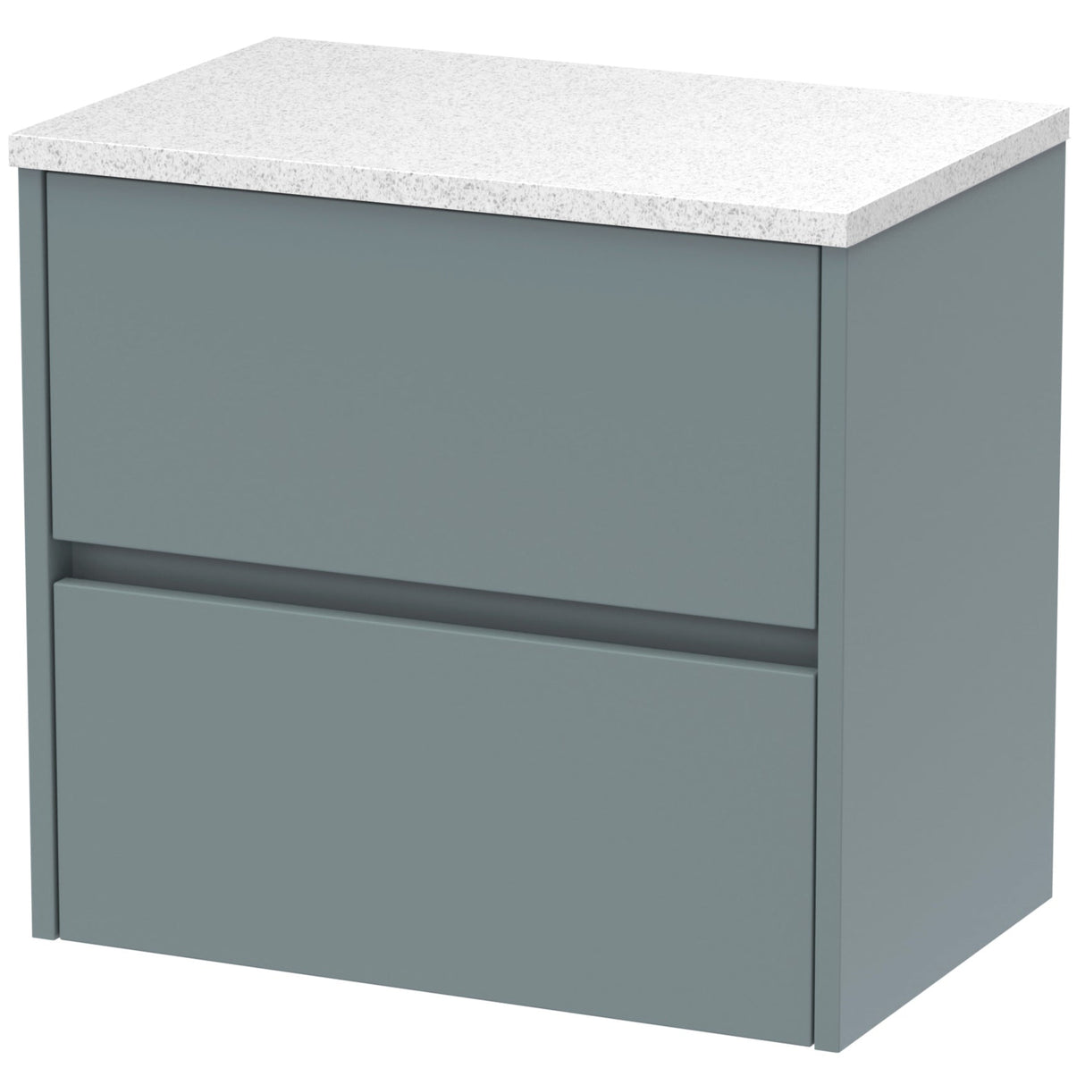 Nuie Havana 600mm Wall Hung 2 Drawer Countertop Vanity Unit Coastal Grey HAV2304LSW