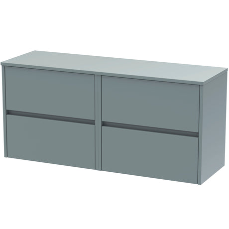 Nuie Havana 1200mm Wall Hung 4 Drawer Countertop Vanity Unit Coastal Grey HAV2304W2