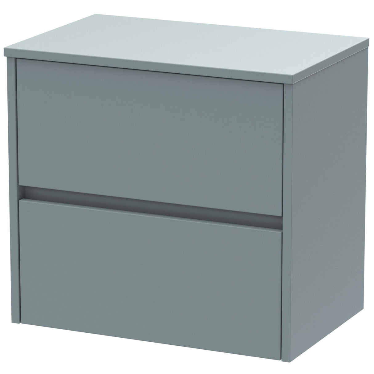 Nuie Havana 600mm Wall Hung 2 Drawer Countertop Vanity Unit Coastal Grey HAV2304W