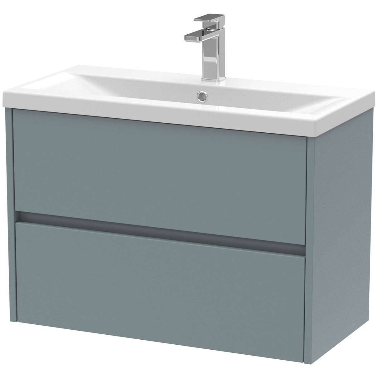 Nuie Havana 800mm Wall Hung 2 Drawer Vanity Unit & Basin Coastal Grey HAV2306A