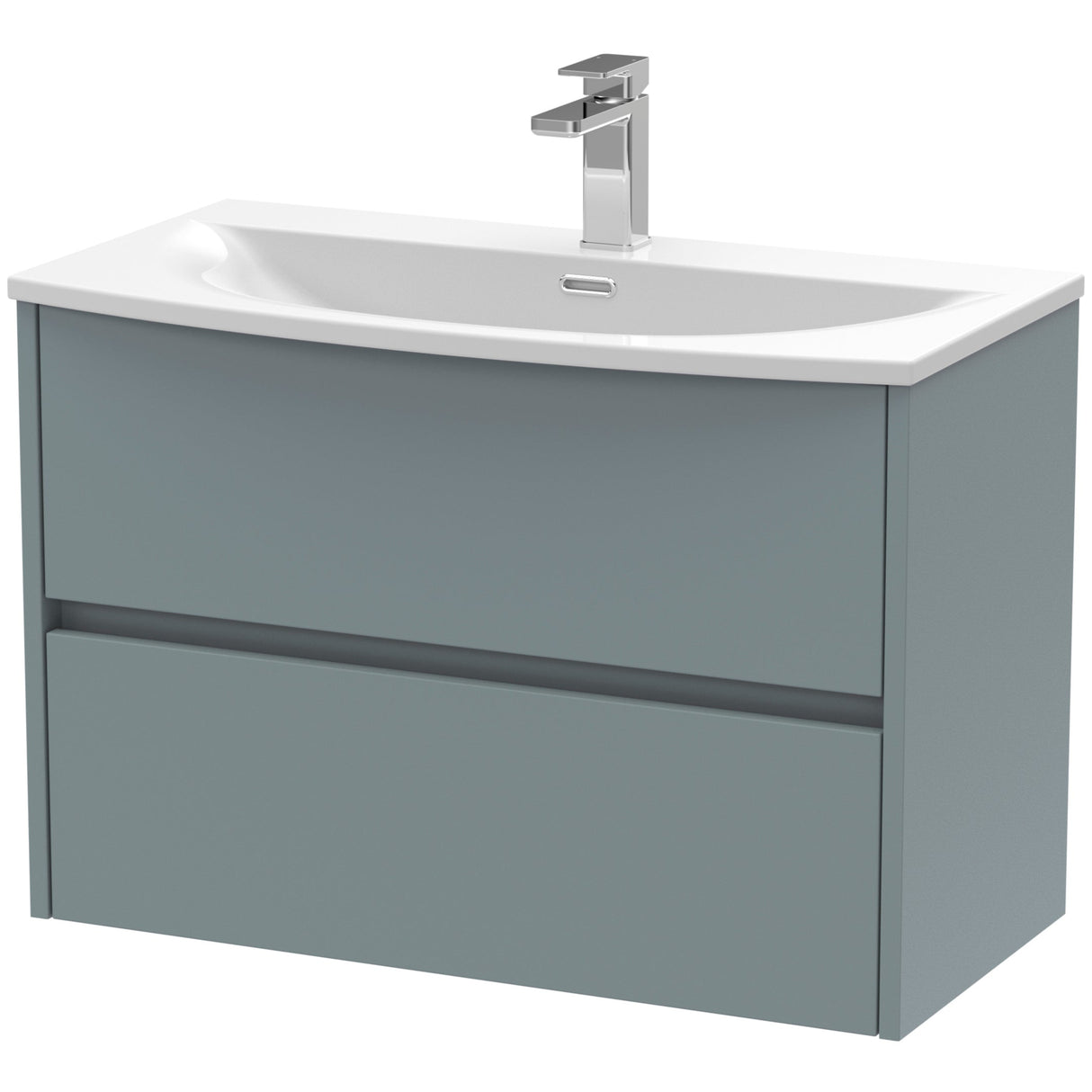 Nuie Havana 800mm Wall Hung 2 Drawer Vanity Unit & Basin Coastal Grey HAV2306G