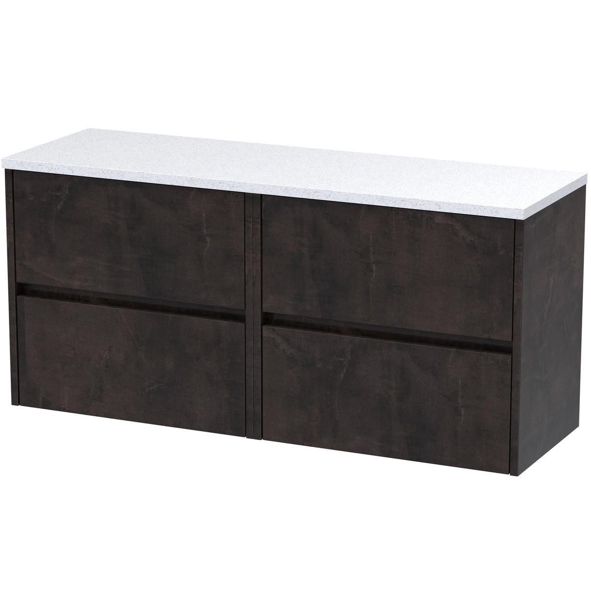 Nuie Havana 1200mm Wall Hung 4 Drawer Countertop Vanity Unit Metallic Slate HAV2604LSW2