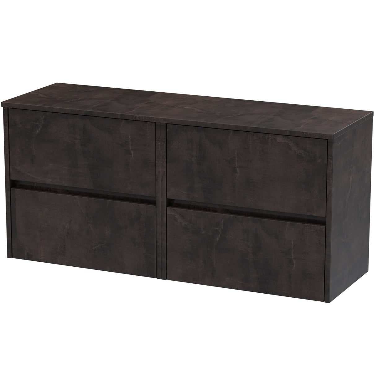 Nuie Havana 1200mm Wall Hung 4 Drawer Countertop Vanity Unit Metallic Slate HAV2604W2