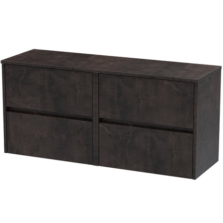 Nuie Havana 1200mm Wall Hung 4 Drawer Countertop Vanity Unit Metallic Slate HAV2604W2