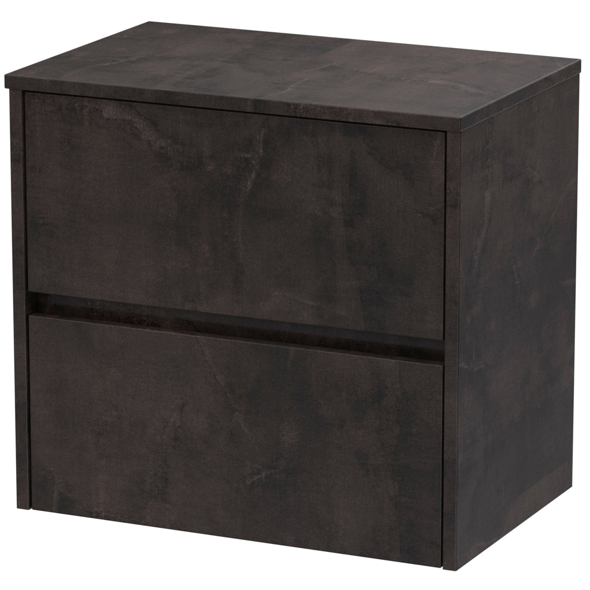 Nuie Havana 600mm Wall Hung 2 Drawer Countertop Vanity Unit Metallic Slate HAV2604W