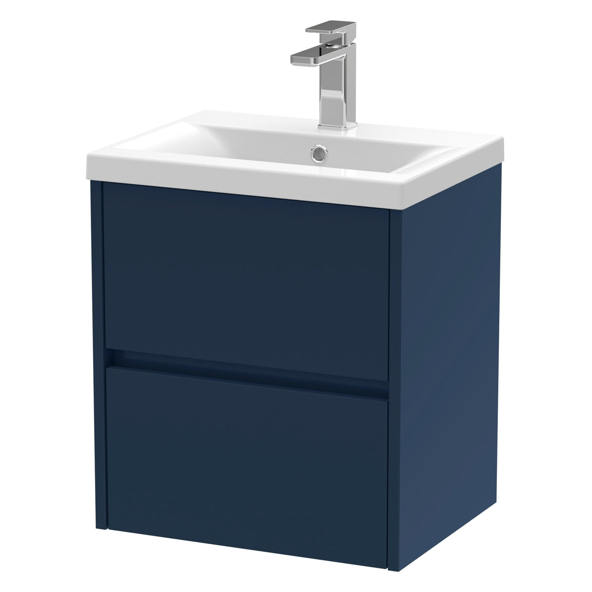 Nuie Havana 500mm Wall Hung 2 Drawer Vanity Unit & Basin Midnight Blue HAV2902A