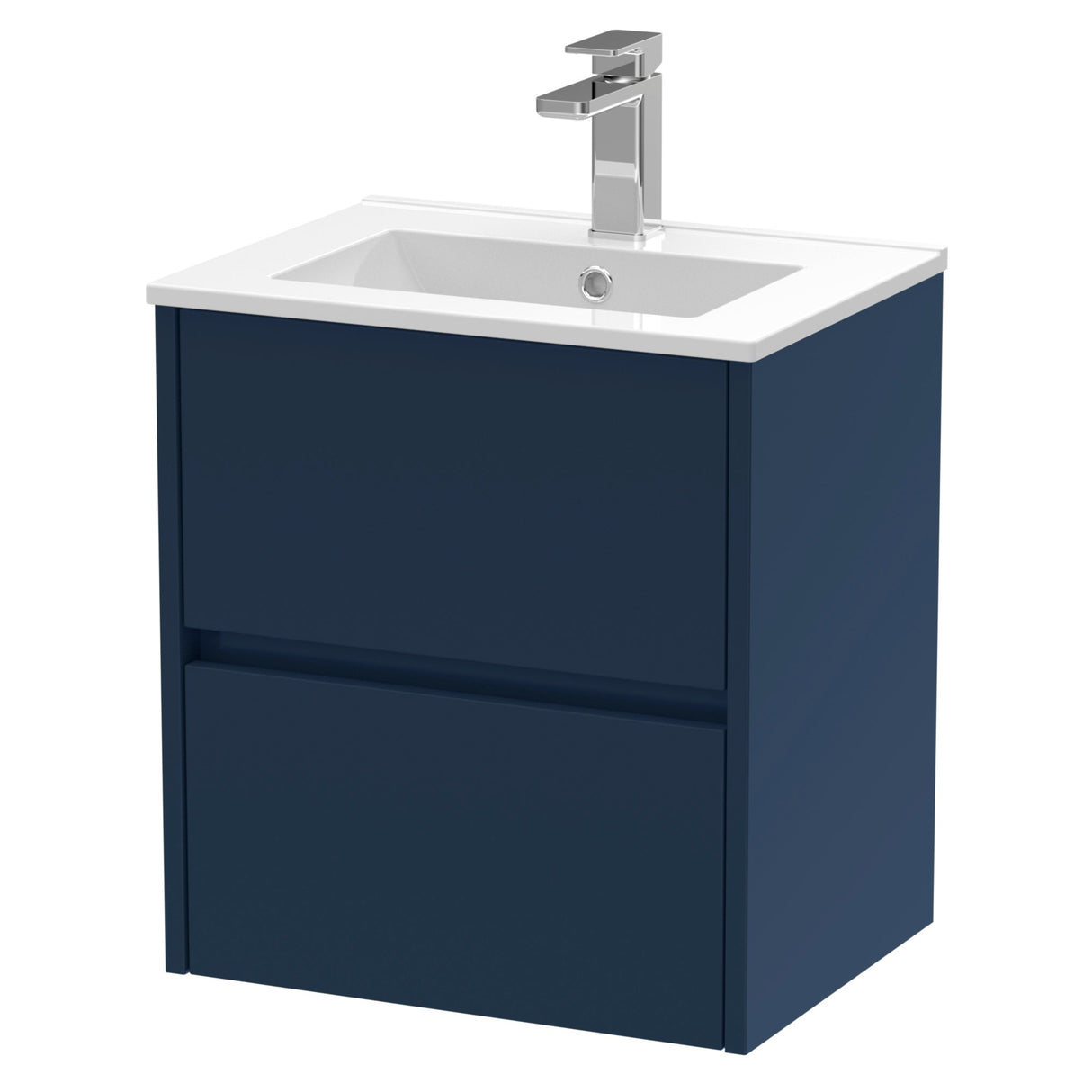 Nuie Havana 500mm Wall Hung 2 Drawer Vanity Unit & Basin Midnight Blue HAV2902B