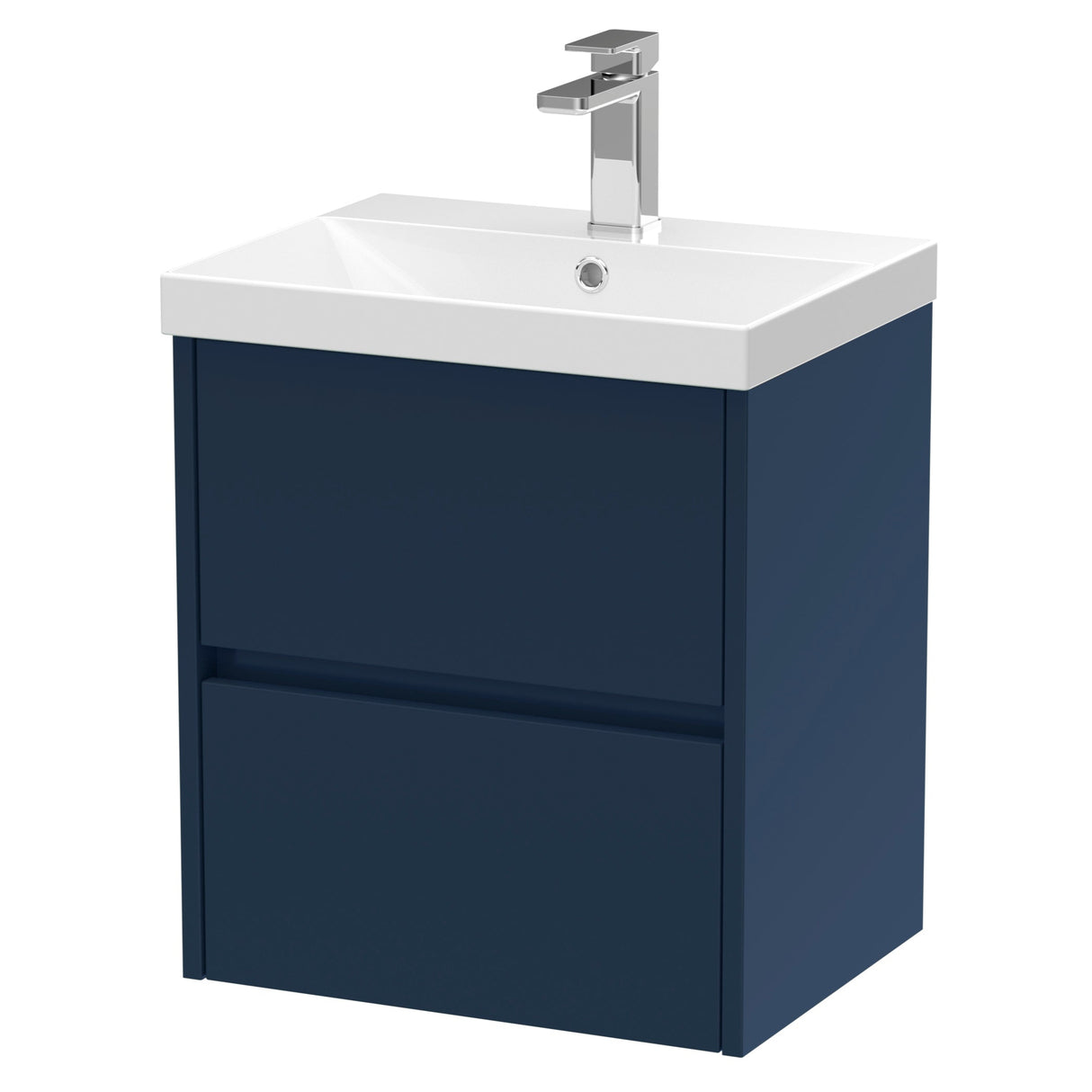 Nuie Havana 500mm Wall Hung 2 Drawer Vanity Unit & Basin Midnight Blue HAV2902D