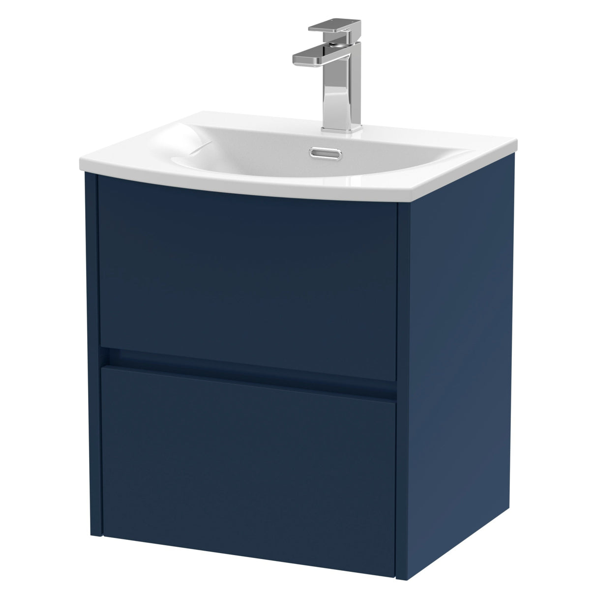 Nuie Havana 500mm Wall Hung 2 Drawer Vanity Unit & Basin Midnight Blue HAV2902G