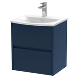 Nuie Havana 500mm Wall Hung 2 Drawer Vanity Unit & Basin Midnight Blue HAV2902G