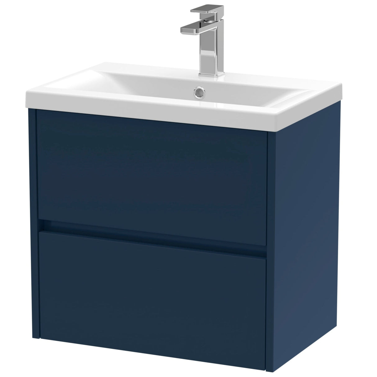 Nuie Havana 600mm Wall Hung 2 Drawer Vanity Unit & Basin Midnight Blue HAV2904A