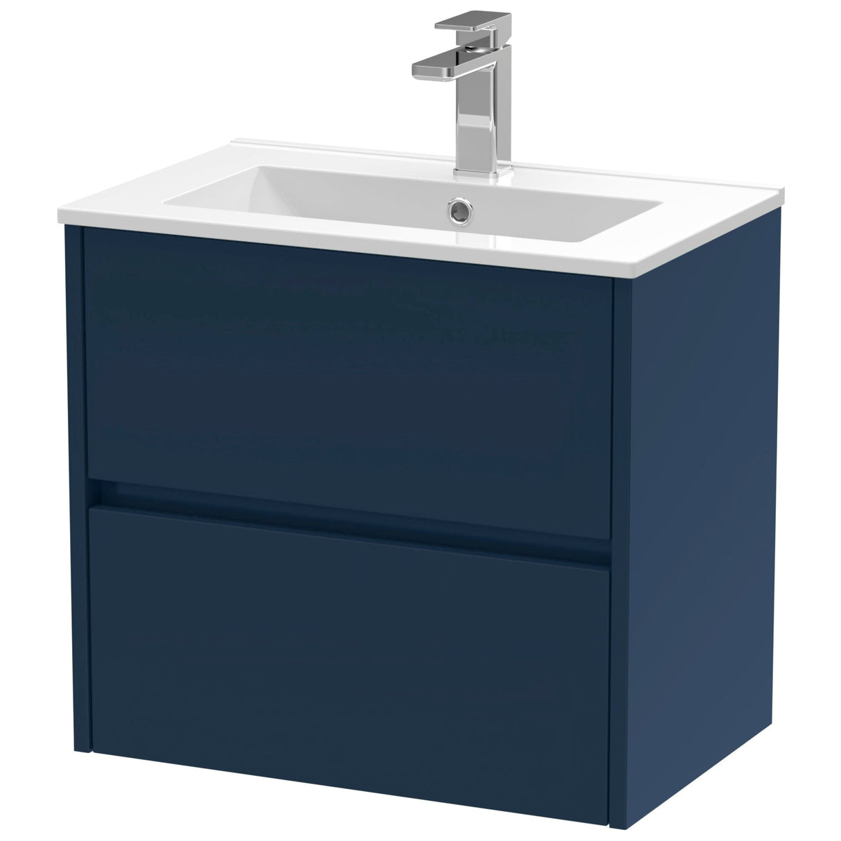 Nuie Havana 600mm Wall Hung 2 Drawer Vanity Unit & Basin Midnight Blue HAV2904B
