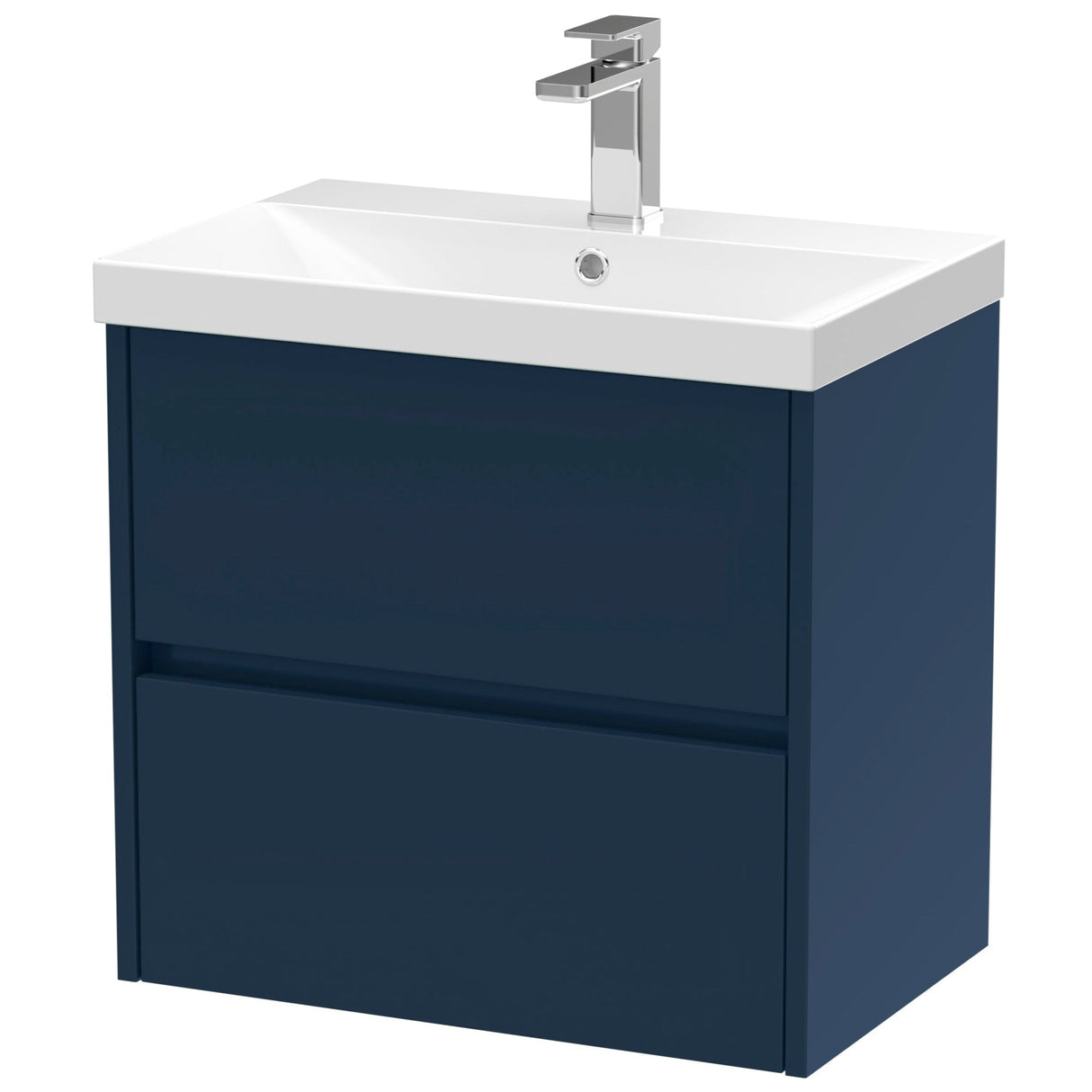 Nuie Havana 600mm Wall Hung 2 Drawer Vanity Unit & Basin Midnight Blue HAV2904D
