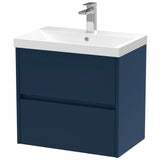 Nuie Havana 600mm Wall Hung 2 Drawer Vanity Unit & Basin Midnight Blue HAV2904D