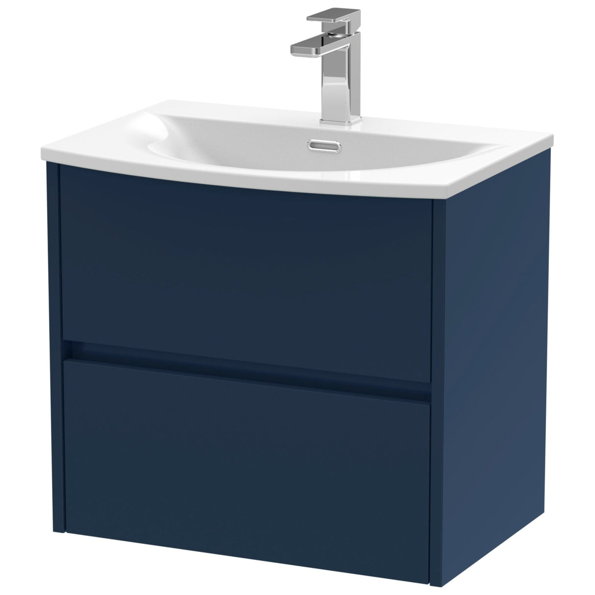 Nuie Havana 600mm Wall Hung 2 Drawer Vanity Unit & Basin Midnight Blue HAV2904G