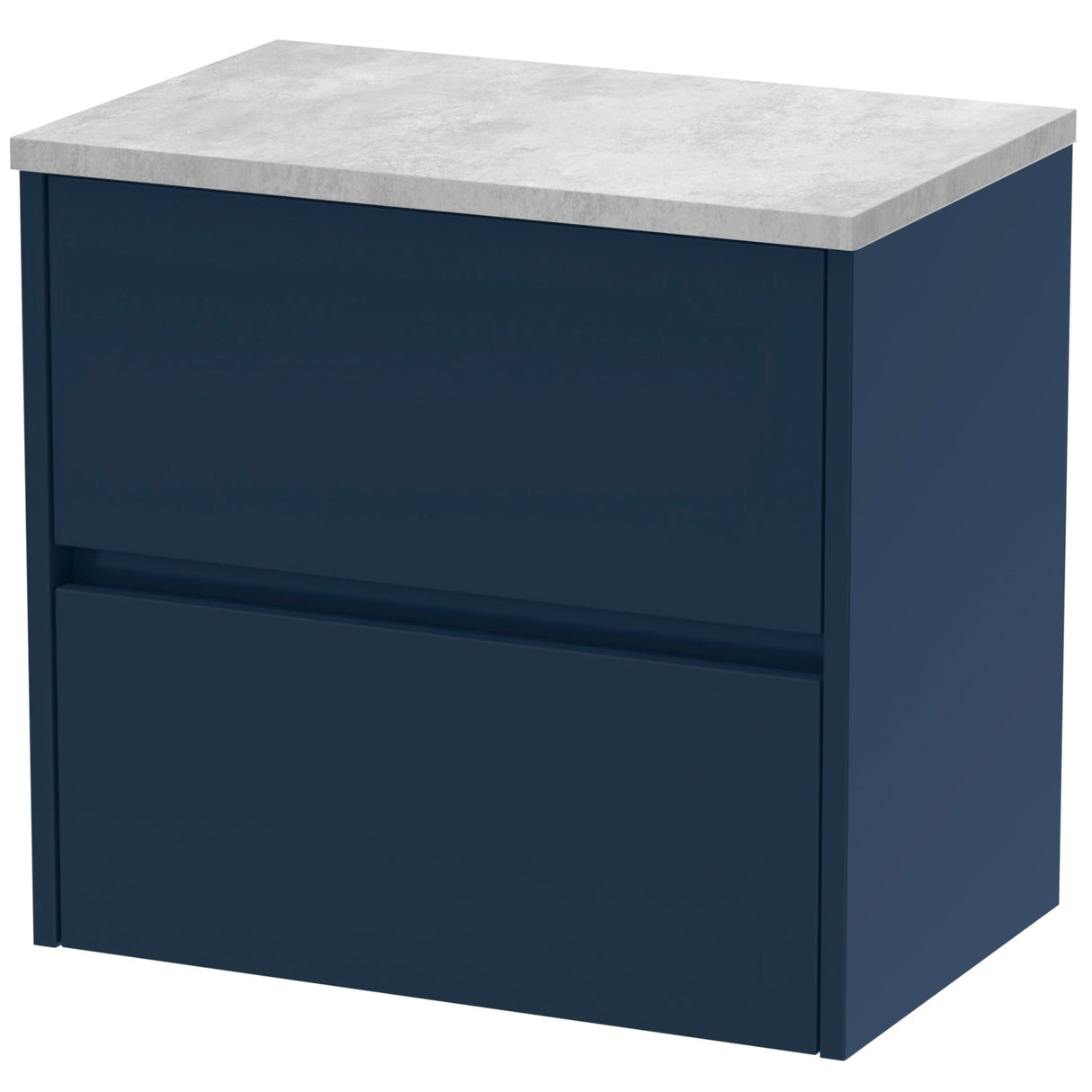 Nuie Havana 600mm Wall Hung 2 Drawer Countertop Vanity Unit Midnight Blue HAV2904LBG