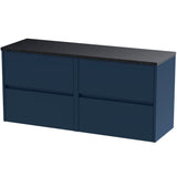 Nuie Havana 1200mm Wall Hung 4 Drawer Countertop Vanity Unit Midnight Blue HAV2904LSB2