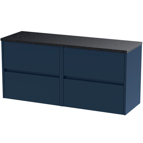 Nuie Havana 1200mm Wall Hung 4 Drawer Countertop Vanity Unit Midnight Blue HAV2904LSB2