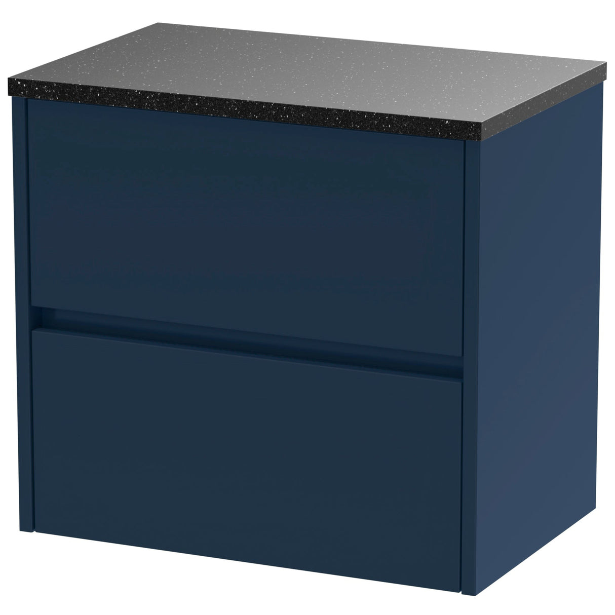 Nuie Havana 600mm Wall Hung 2 Drawer Countertop Vanity Unit Midnight Blue HAV2904LSB