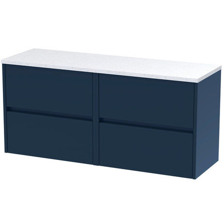 Nuie Havana 1200mm Wall Hung 4 Drawer Countertop Vanity Unit Midnight Blue HAV2904LSW2