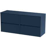 Nuie Havana 1200mm Wall Hung 4 Drawer Countertop Vanity Unit Midnight Blue HAV2904W2
