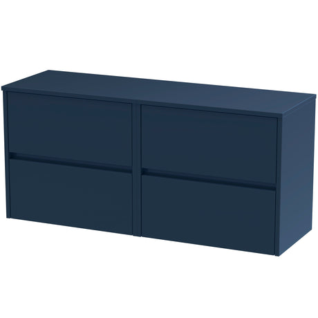 Nuie Havana 1200mm Wall Hung 4 Drawer Countertop Vanity Unit Midnight Blue HAV2904W2