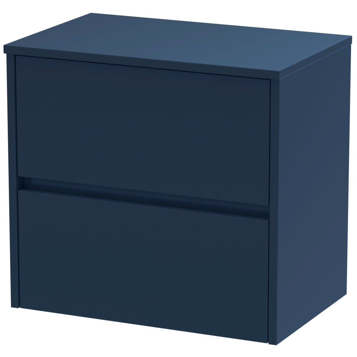 Nuie Havana 600mm Wall Hung 2 Drawer Countertop Vanity Unit Midnight Blue HAV2904W
