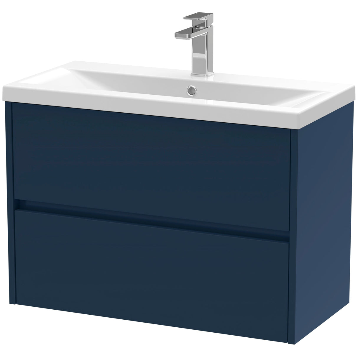 Nuie Havana 800mm Wall Hung 2 Drawer Vanity Unit & Basin Midnight Blue HAV2906A
