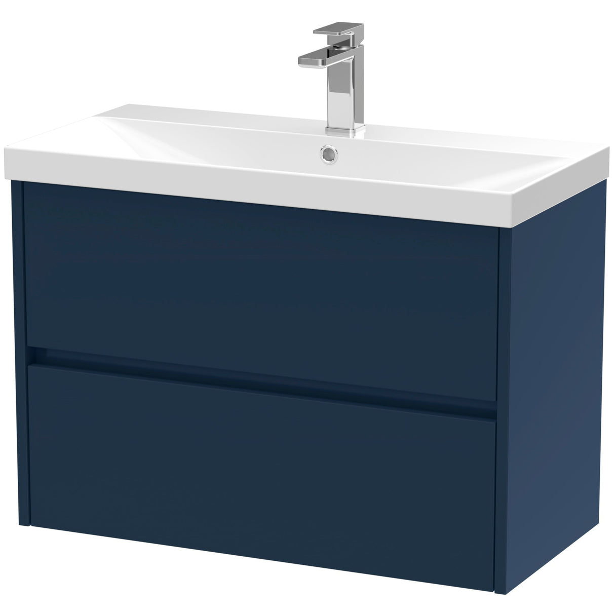 Nuie Havana 800mm Wall Hung 2 Drawer Vanity Unit & Basin Midnight Blue HAV2906D