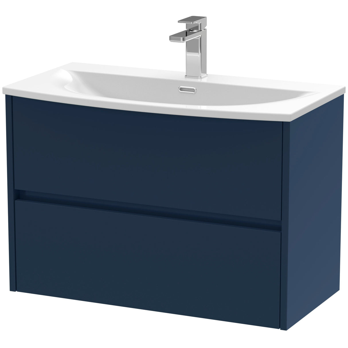Nuie Havana 800mm Wall Hung 2 Drawer Vanity Unit & Basin Midnight Blue HAV2906G