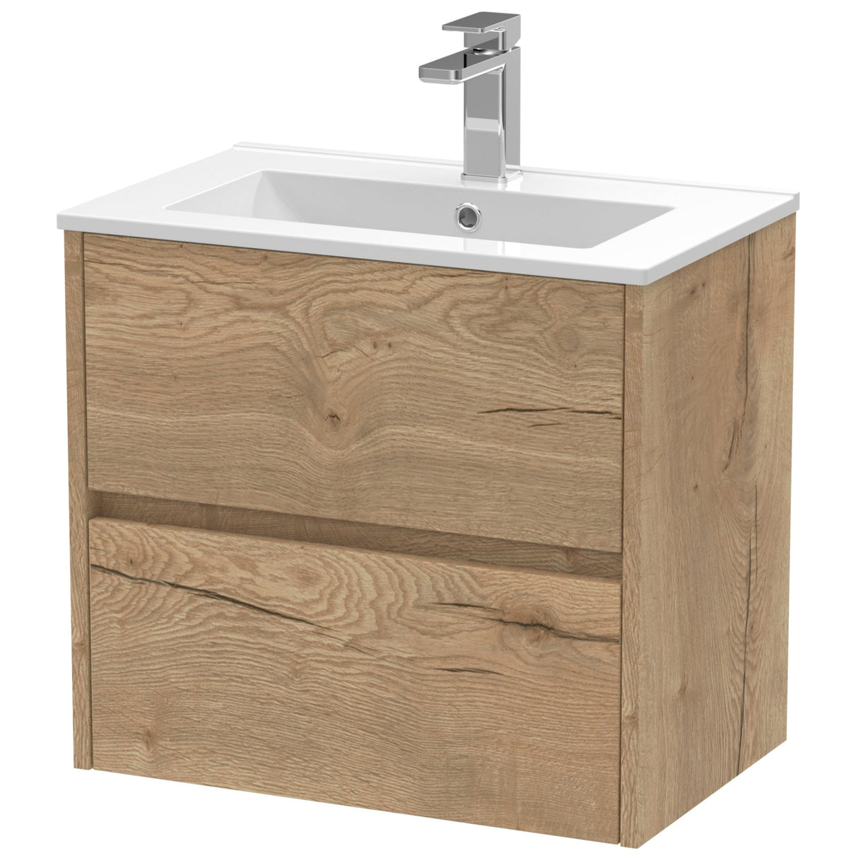 Nuie Havana 600mm Wall Hung 2 Drawer Vanity Unit & Basin