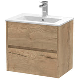 Nuie Havana 600mm Wall Hung 2 Drawer Vanity Unit & Basin