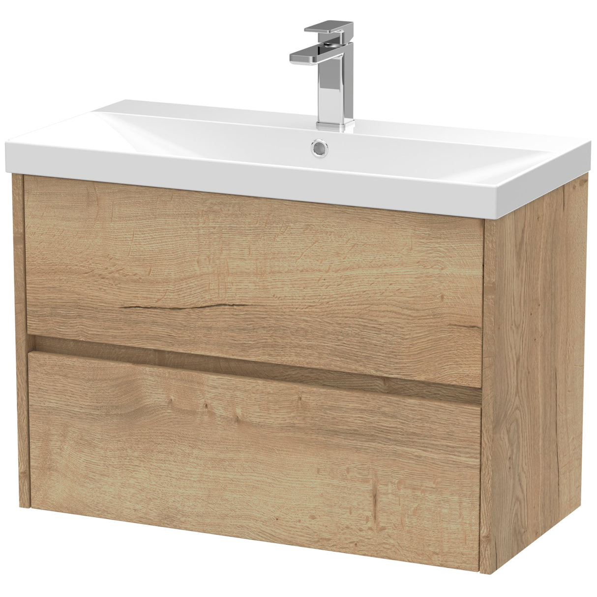 Nuie Havana 800mm Wall Hung 2 Drawer Vanity Unit & Basin