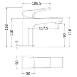 Nuie Hardy Mono Basin Mixer Tap with Waste Chrome HDY305 LD