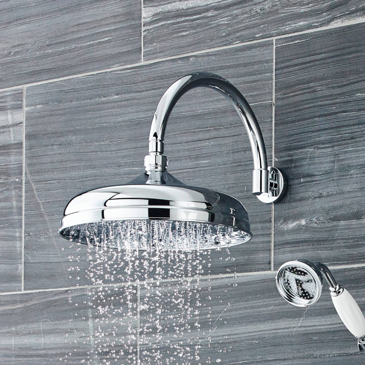 Nuie 12" Apron Fixed Head Shower 300mm Chrome HEAD16 LS1