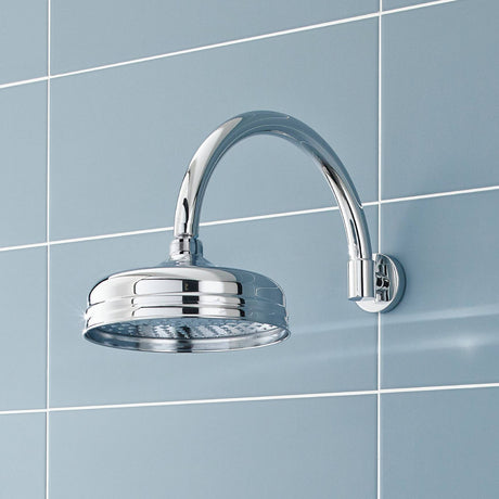 Nuie 8" Apron Fixed Head Shower 200mm Chrome HEAD21 LS1