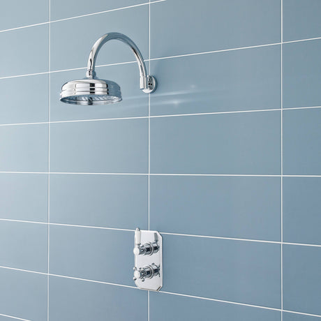 Nuie 8" Apron Fixed Head Shower 200mm Chrome HEAD21 LS2
