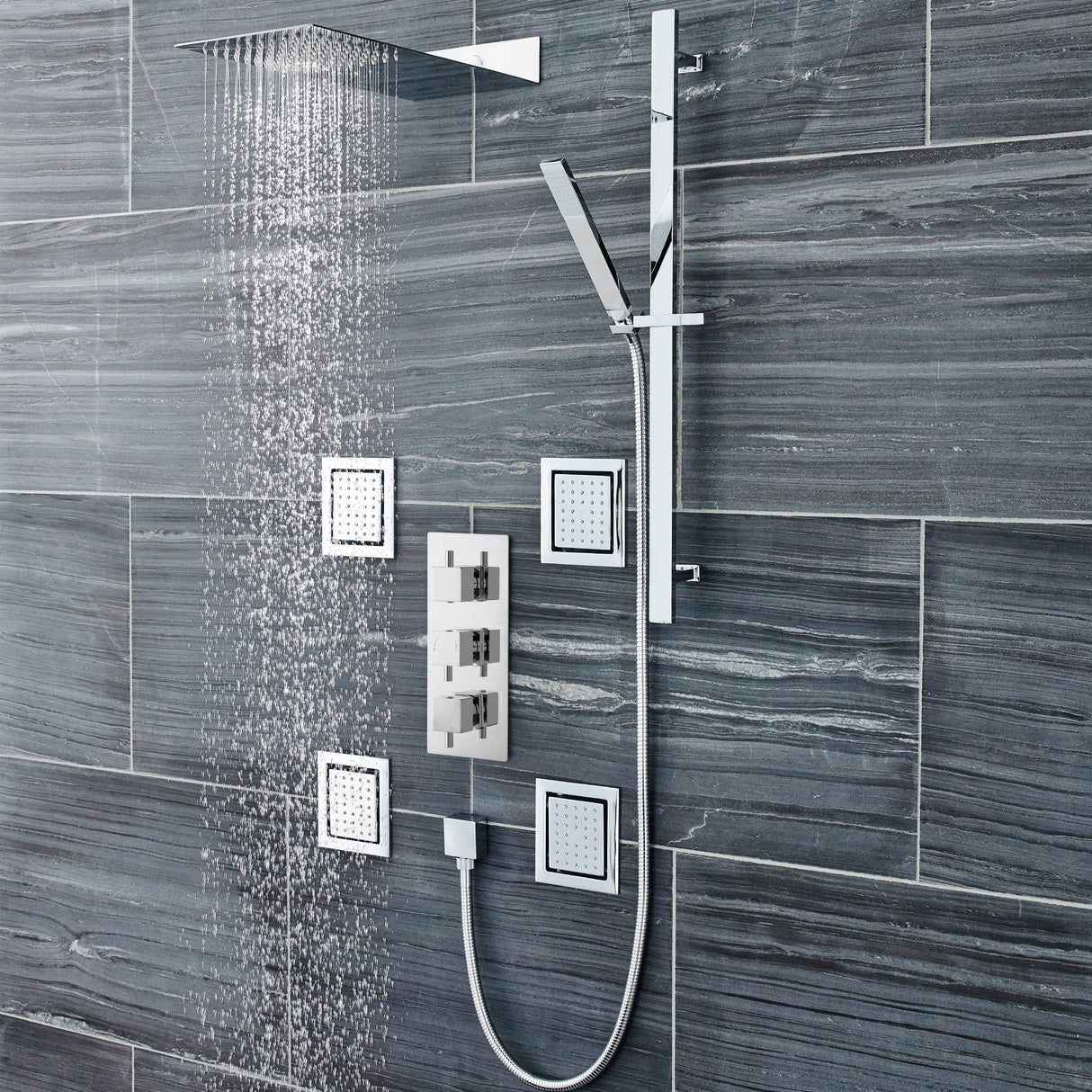 Hudson Reed Ultra Thin Fixed Head Shower 200x430mm Chrome HEAD47 LS1