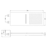 Hudson Reed Rectangular Waterfall Fixed Head Shower 500x200mm Chrome HEAD48 LD