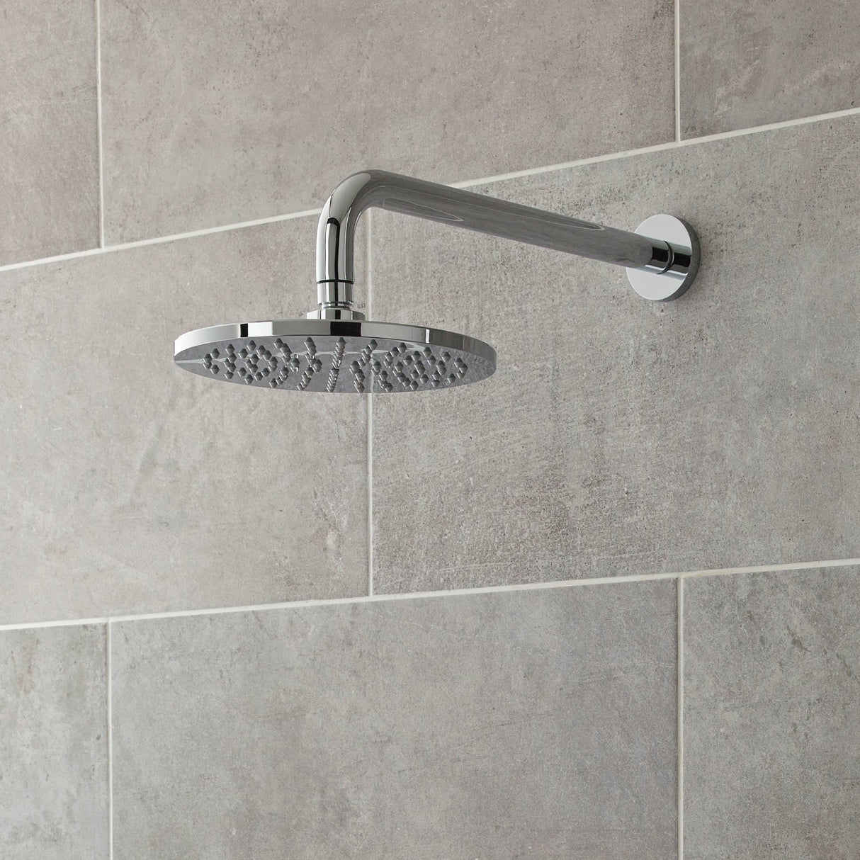 Nuie Round ABS Fixed Head Shower 200mm Chrome HEAD49 LS1