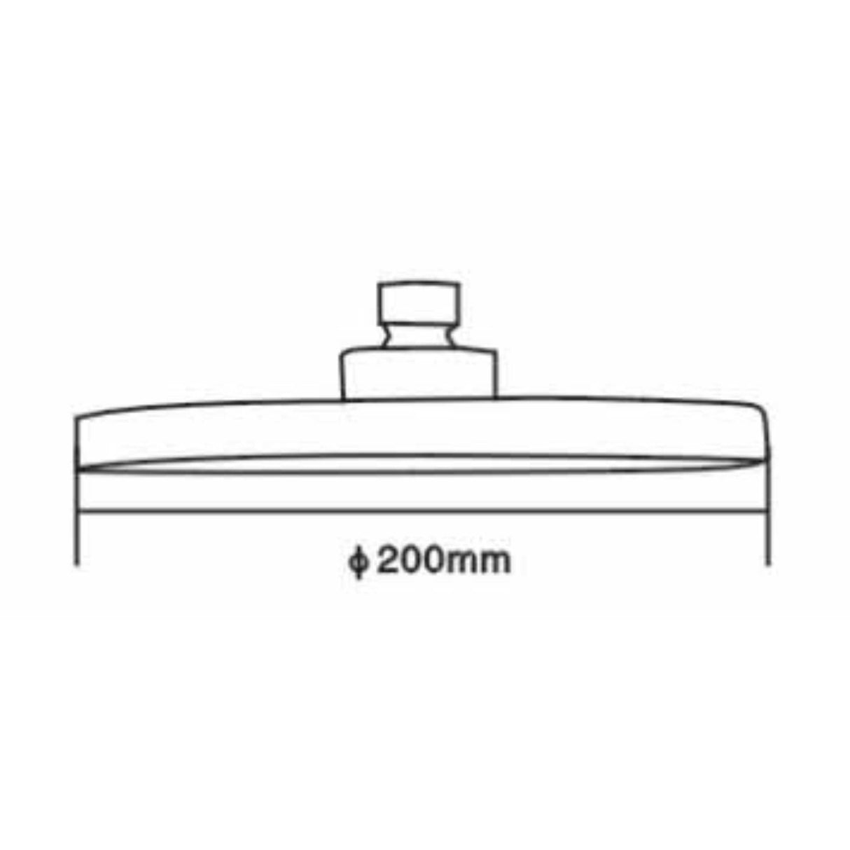 Nuie Round ABS Fixed Head Shower 200mm Chrome HEAD49 LD