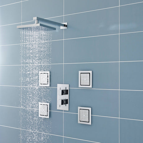 Nuie Square ABS Fixed Head Shower 200x200mm Chrome HEAD50 LS