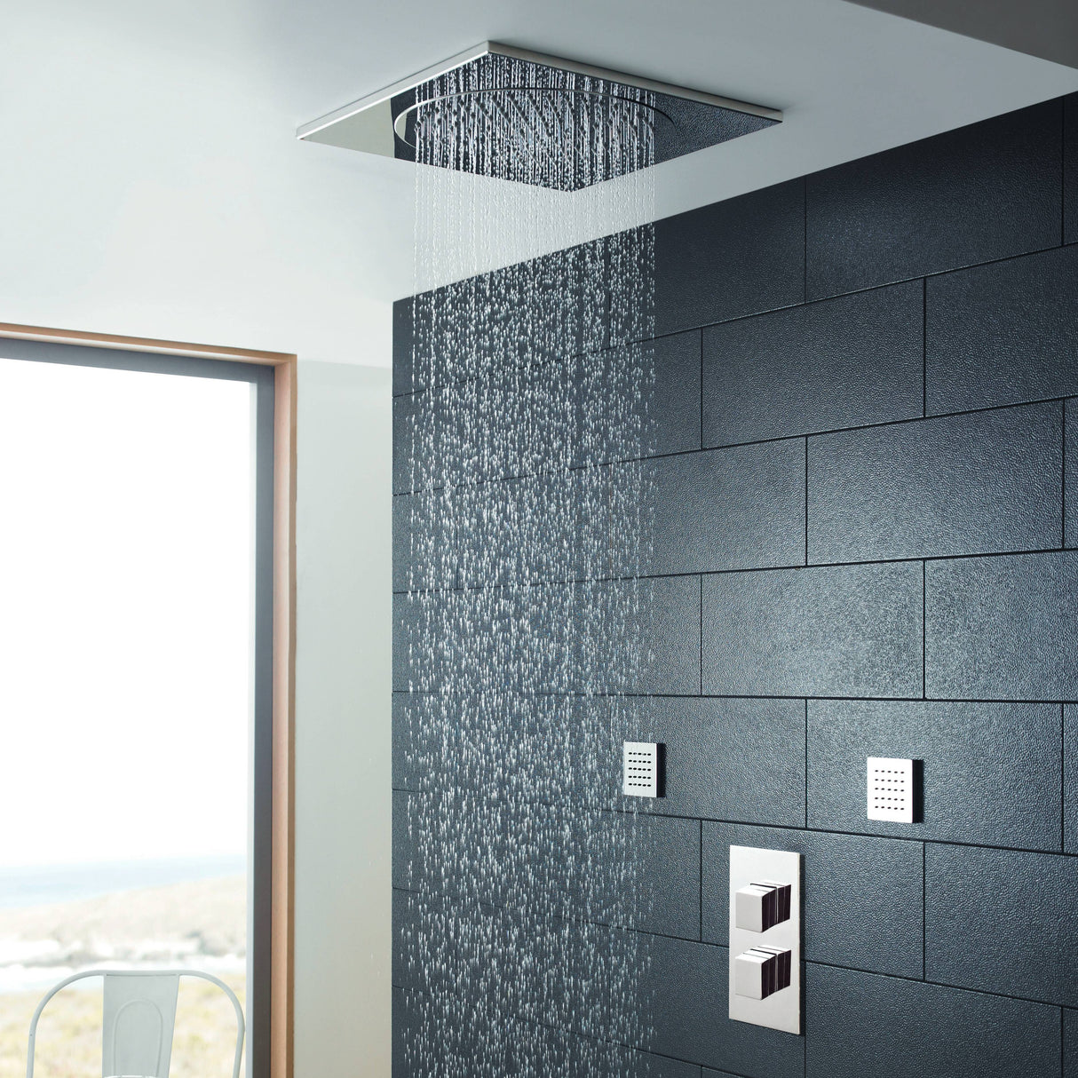 Hudson Reed Square Ceiling Tile Fixed Head Shower 500x500mm Chrome HEAD82 LS2