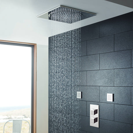 Hudson Reed Square Ceiling Tile Fixed Head Shower 500x500mm Chrome HEAD82 LS2
