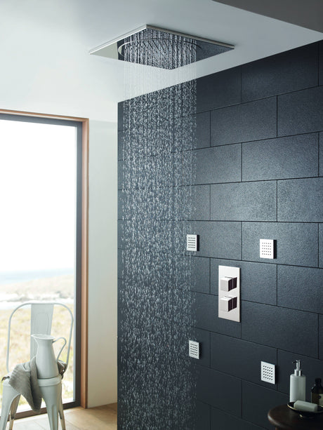 Hudson Reed Square Ceiling Tile Fixed Head Shower 500x500mm Chrome HEAD82 LS3