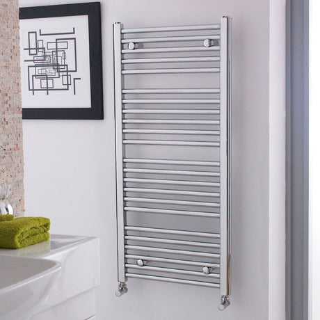 Nuie Bridge Straight Ladder Heated Towel Rail Chrome W500mm HK382 LS