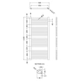 Nuie Bridge Straight Ladder Heated Towel Rail Chrome W500mm HK382 LD