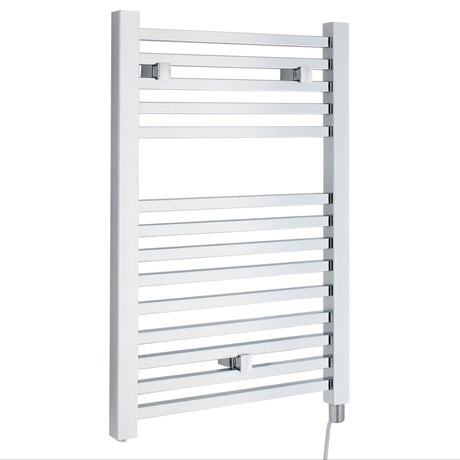 Nuie Ladder Electric Heated Towel Rail - 14 Square Rails - H690 x W500mm Chrome HL150